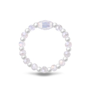 White Radiant Crystal Beads Ring [MSJ-BZJ90160]