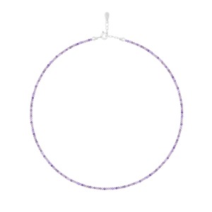 Bijou lavender Crystal Beads Necklace [MSJ-BZJ90013]
