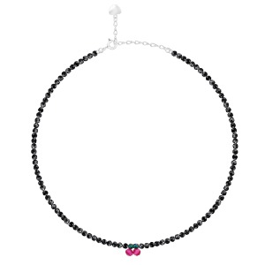 Black Cherry Crystal Beads Necklace [MSJ-BZJ90173]