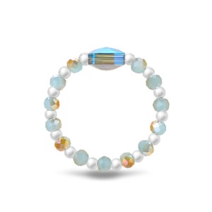 Mint Radiant Crystal Beads Ring [MSJ-BZJ90163]