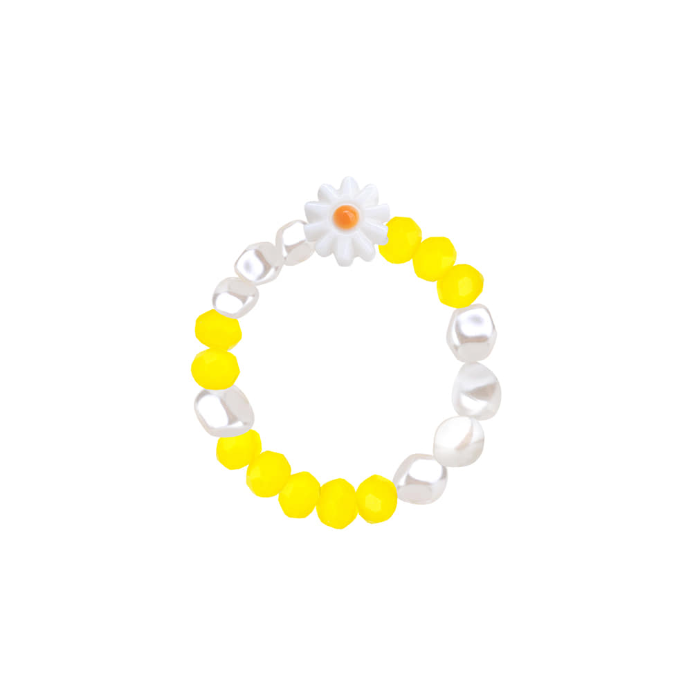 [핸드메이드 선물포장/비즈반지/진주반지] &quot;De aeseohsta&quot; Yellow Floria Beads Ring