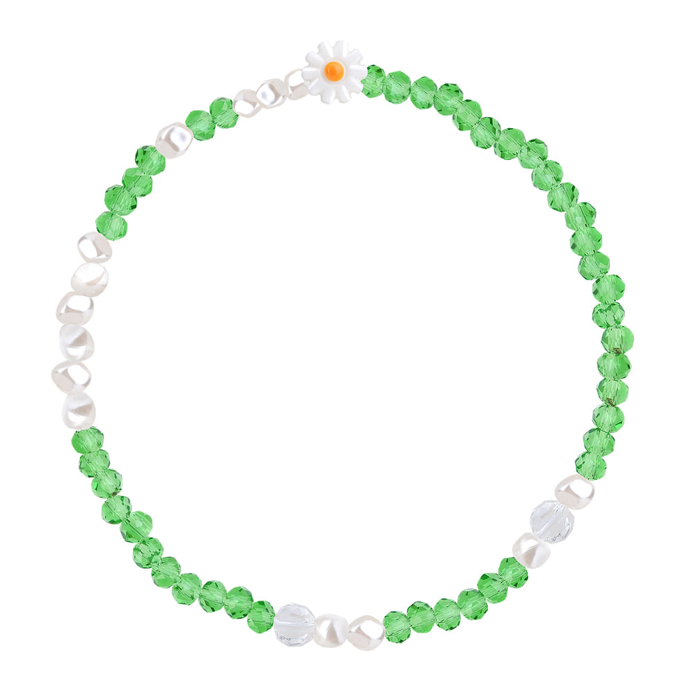 [핸드메이드 선물포장/비즈팔찌/진주팔찌] &quot;De aeseohsta&quot; Green Floria Beads Bracelet