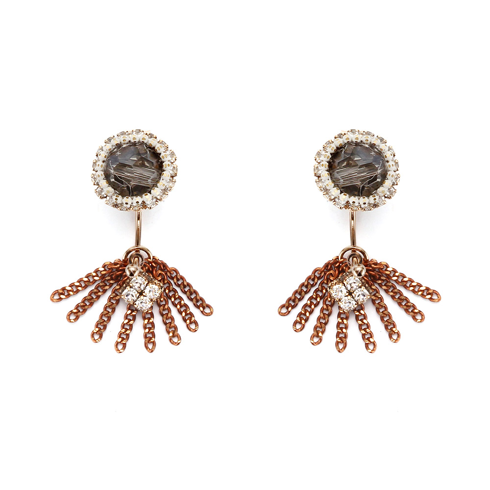 [아티카]Queen of the palace antique Gold chain Earrings