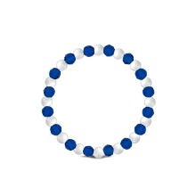 Halcyon blue Crystal Beads Ring [MSJ-BZJ90008]