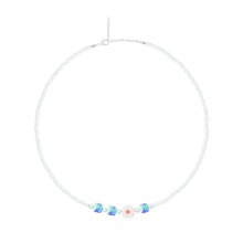 Daisy Blue Seed Beads Necklace [MSJ-BZJ90123]