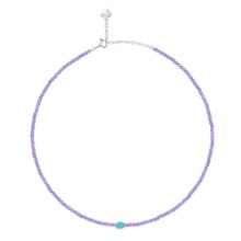 Ariel Purple Natural Stone Beads Necklace [MSJ-BZJ90200]