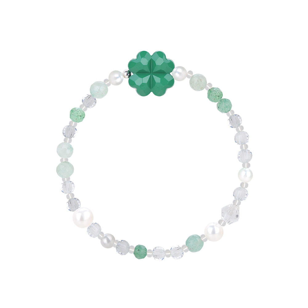 [핸드메이드 선물포장/비즈팔찌/네잎클로버] A four-leaf clover Natural Stone Aventuri Beads Bracelet