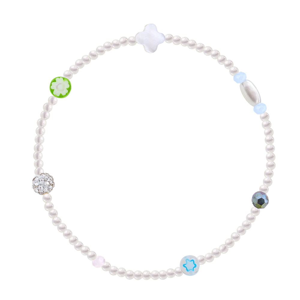 [핸드메이드 선물포장/비즈팔찌/네잎클로버/행운팔찌] &quot;De aeseohsta&quot; Moonlight Beads Bracelet
