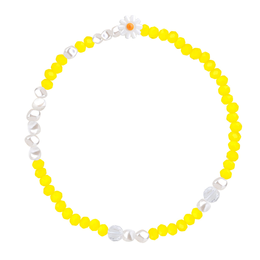 [핸드메이드 선물포장/비즈팔찌/진주팔찌] &quot;De aeseohsta&quot; Yellow Floria Beads Bracelet