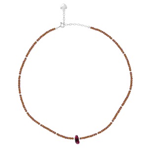 Felice Brown Natural Stone Beads Necklace [MSJ-BZJ90207]