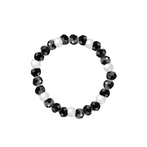 Pavel Black Crystal Beads Ring [MSJ-BZJ90168]
