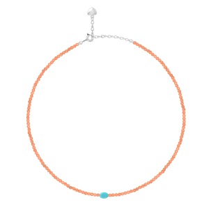 Ariel Orange Natural Stone Beads Necklace [MSJ-BZJ90199]