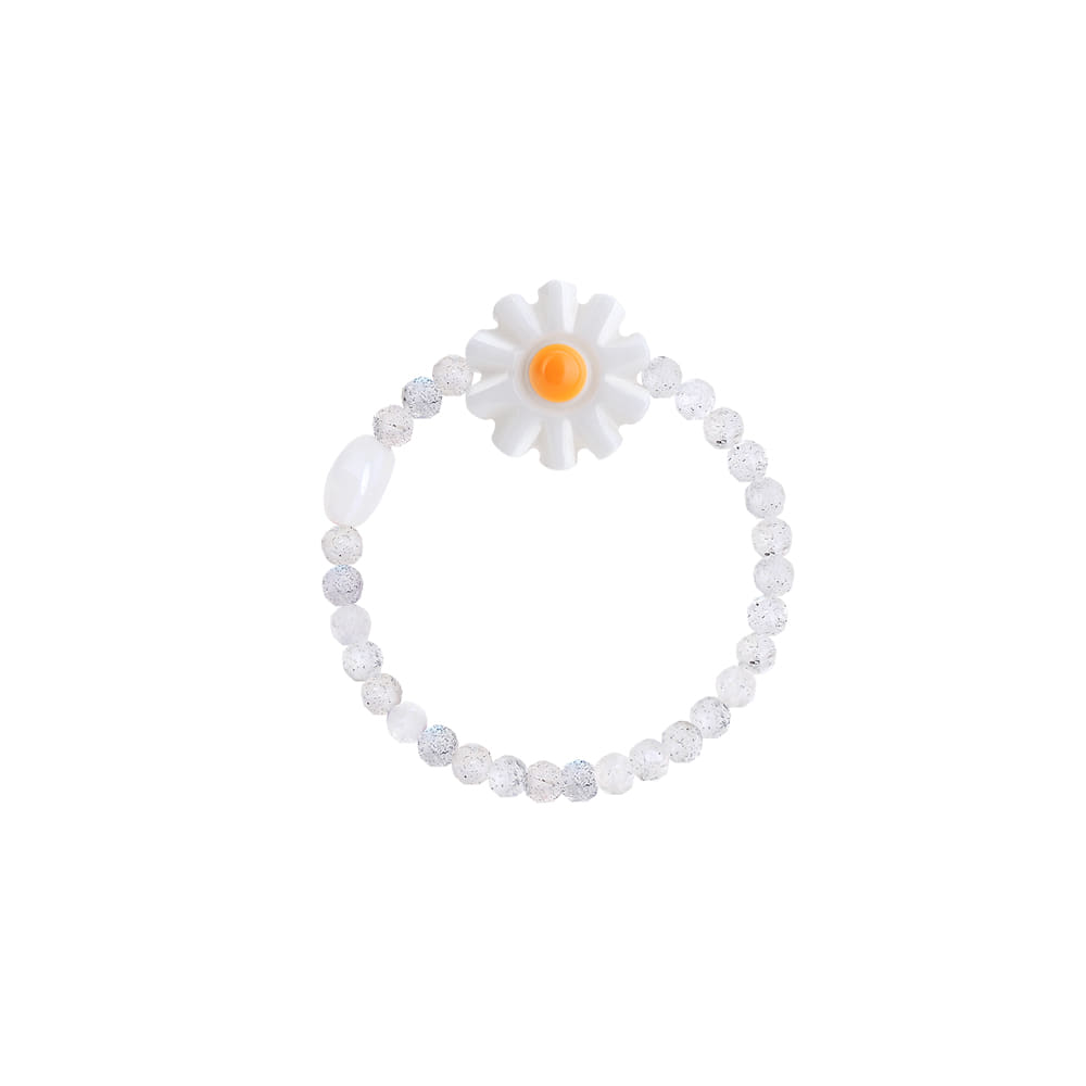 [핸드메이드 선물포장/비즈반지/꽃반지] &quot;De aeseohsta&quot; White Pure Beads Ring