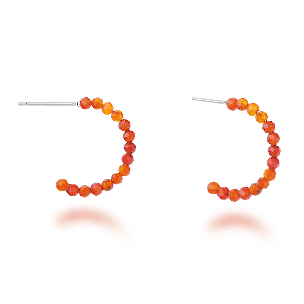 Radiant Pomegranate  Natural Stone Beads Earring