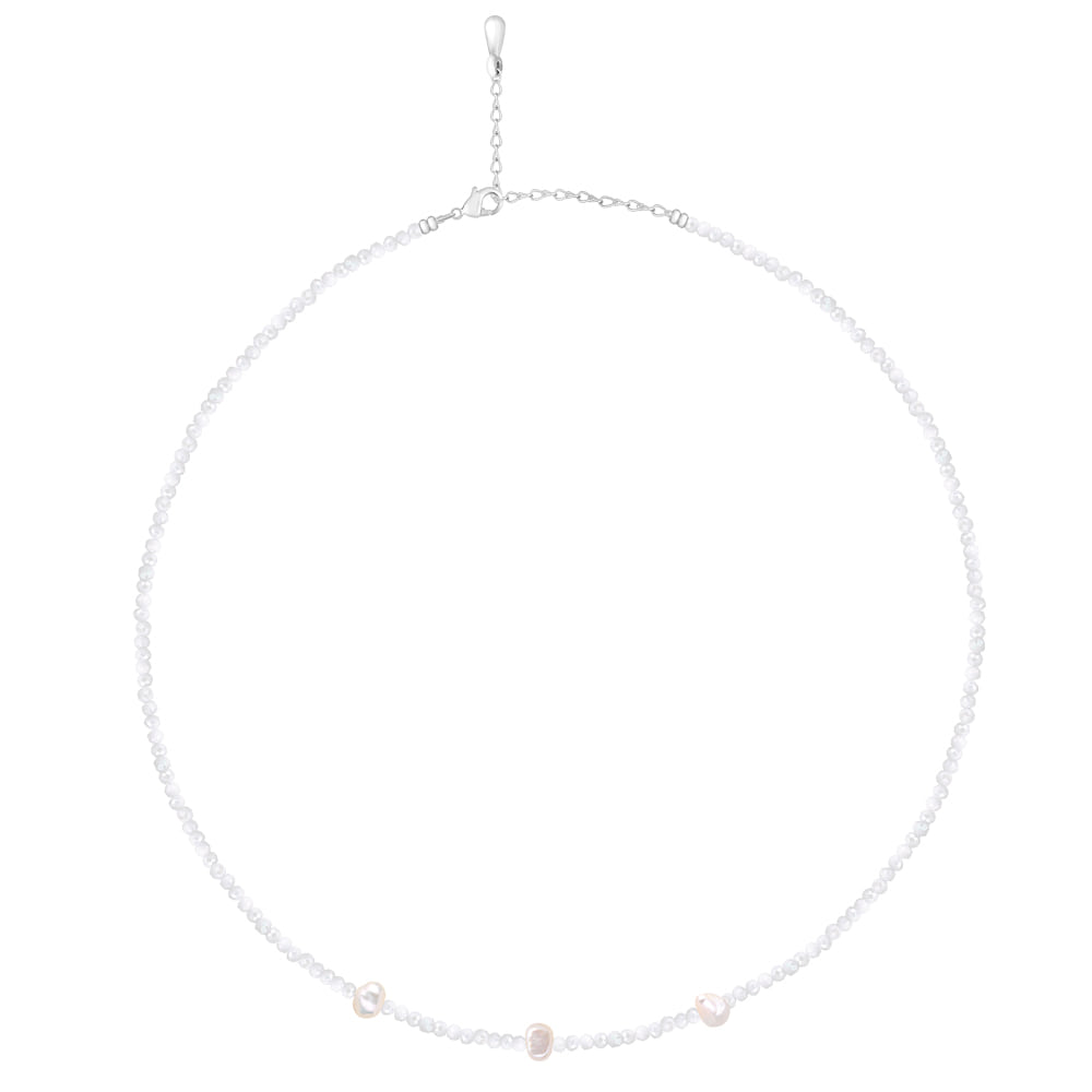Lamis White Crystal Beads Necklace [MSJ-BZJ90184]