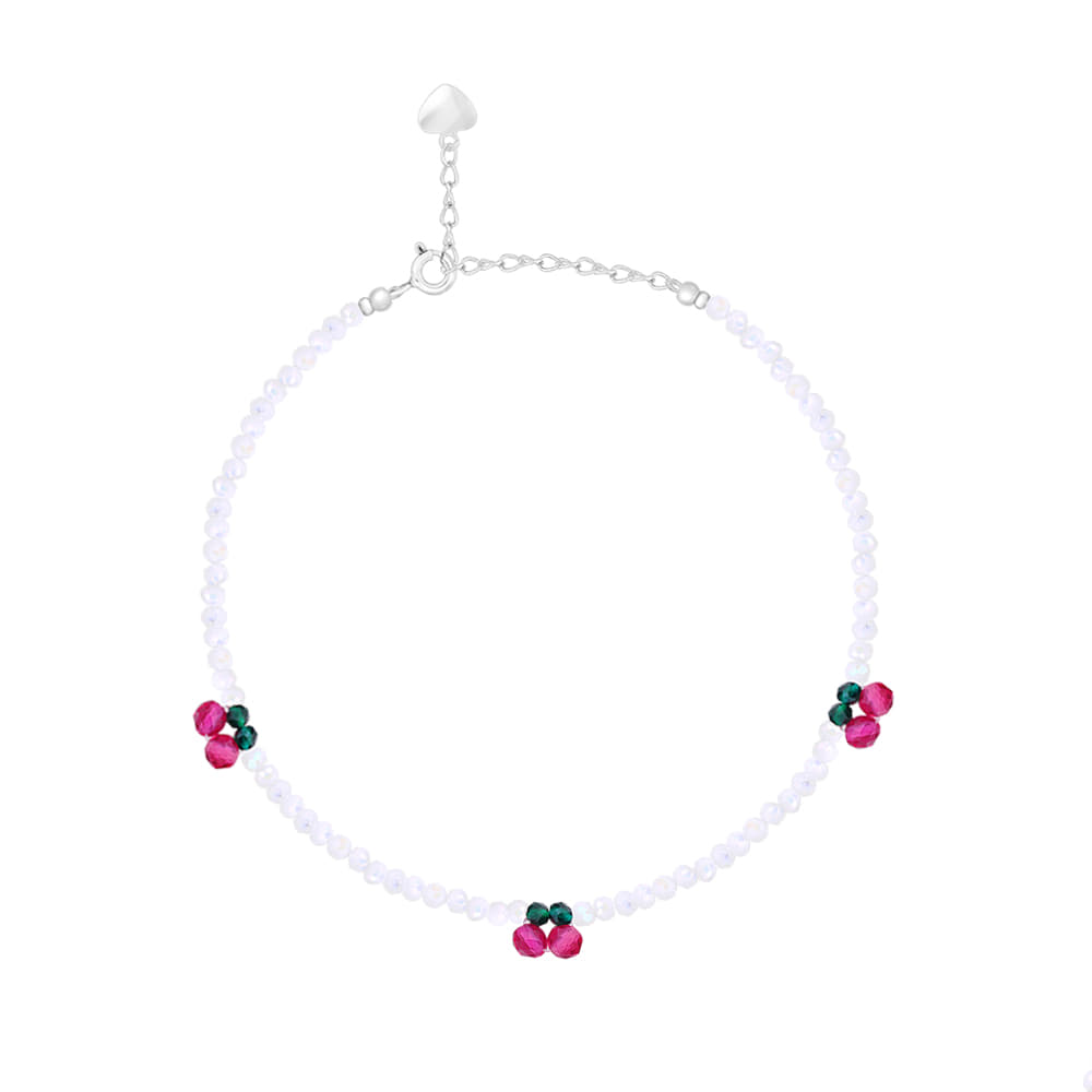 White Cherry Crystal Beads Bracelet [MSJ-BZJ90176]