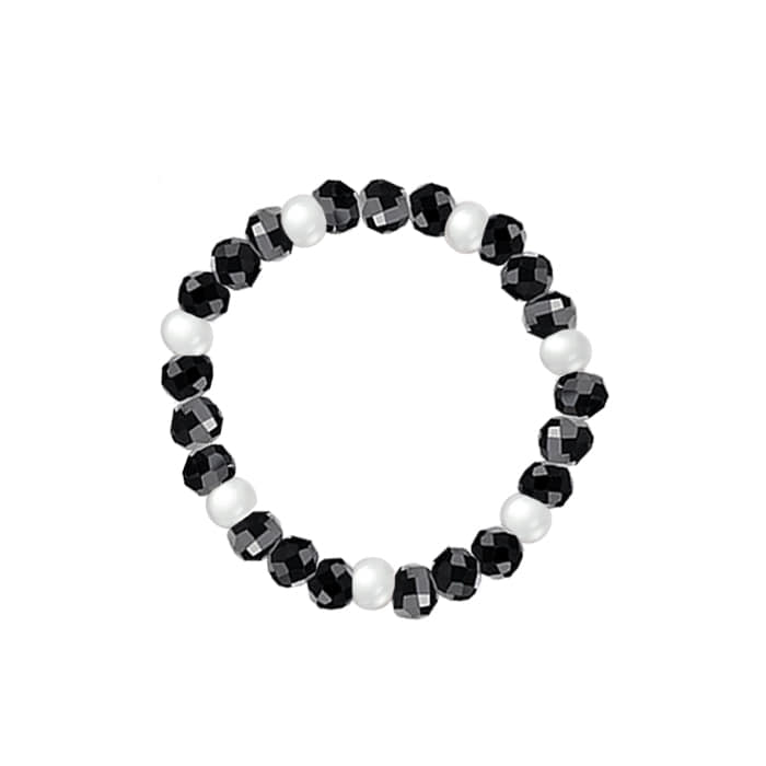 Pavel Black Crystal Beads Ring [MSJ-BZJ90168]
