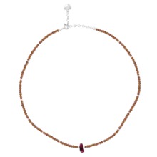 Felice Brown Natural Stone Beads Necklace [MSJ-BZJ90207]