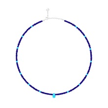 Blue Lucas Natural Stone Beads Necklace [MSJ-BZJ90119]