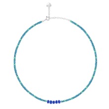 Bright Blue Natural Stone Beads Necklace [MSJ-BZJ90205]