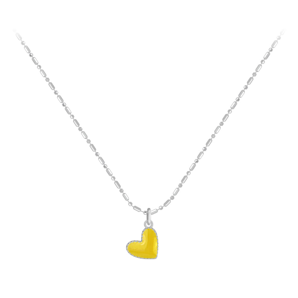 Idyllic Yellow Aloha 925 Silver Necklace [선물포장/MSJ-30057]