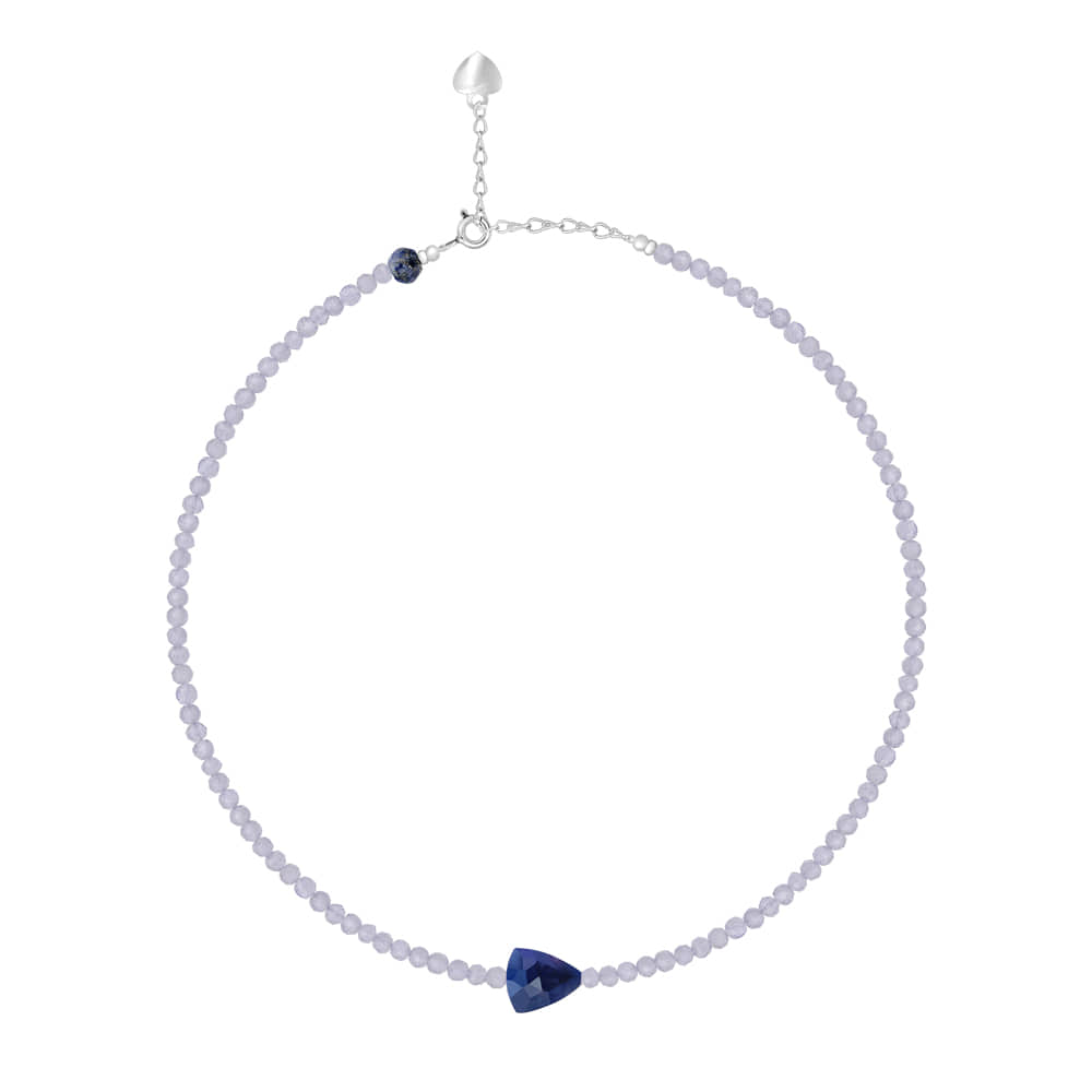 Triangle Lapis lazuli silver Necklace [선물포장/MSJ-BZJ90251]