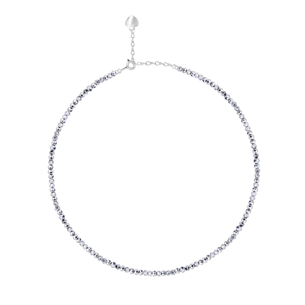 Sparkling gray silver Necklace [선물포장/MSJ-BZJ90249]