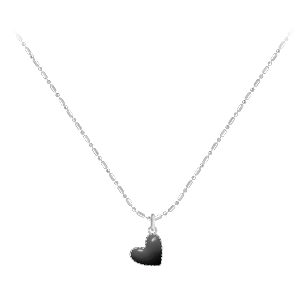 Idyllic Black Aloha 925 Silver Necklace [선물포장/MSJ-30056]