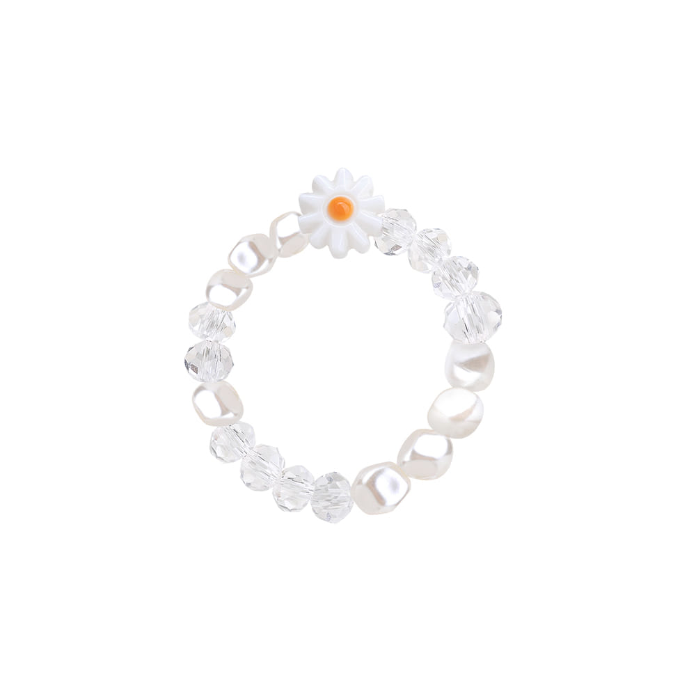 [핸드메이드 선물포장/비즈반지/진주반지] &quot;De aeseohsta&quot; White Floria Beads Ring